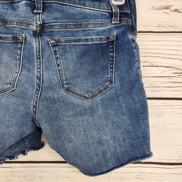 Isabel Maternity Denim Midi Short Distressed Shorts Size 00 - Picture 7 of 10